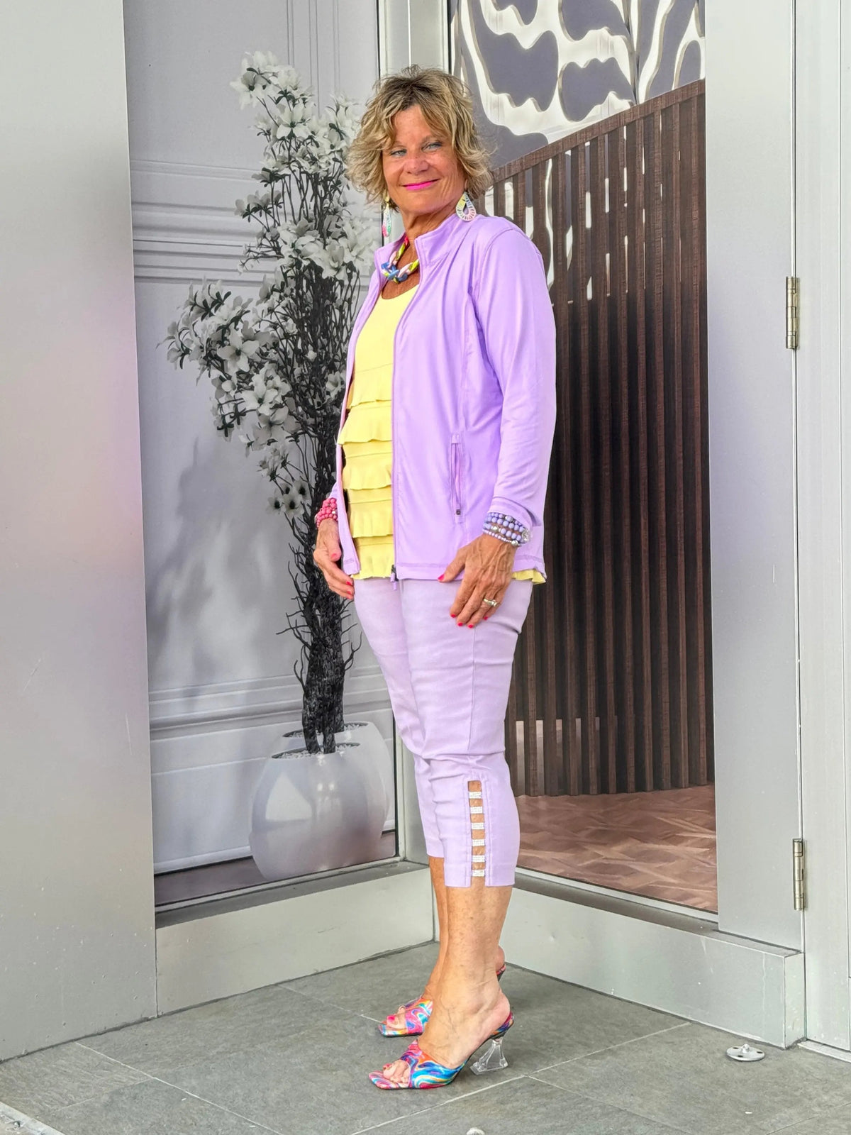 LULU-B EMBELISHED LILAC CAPRI