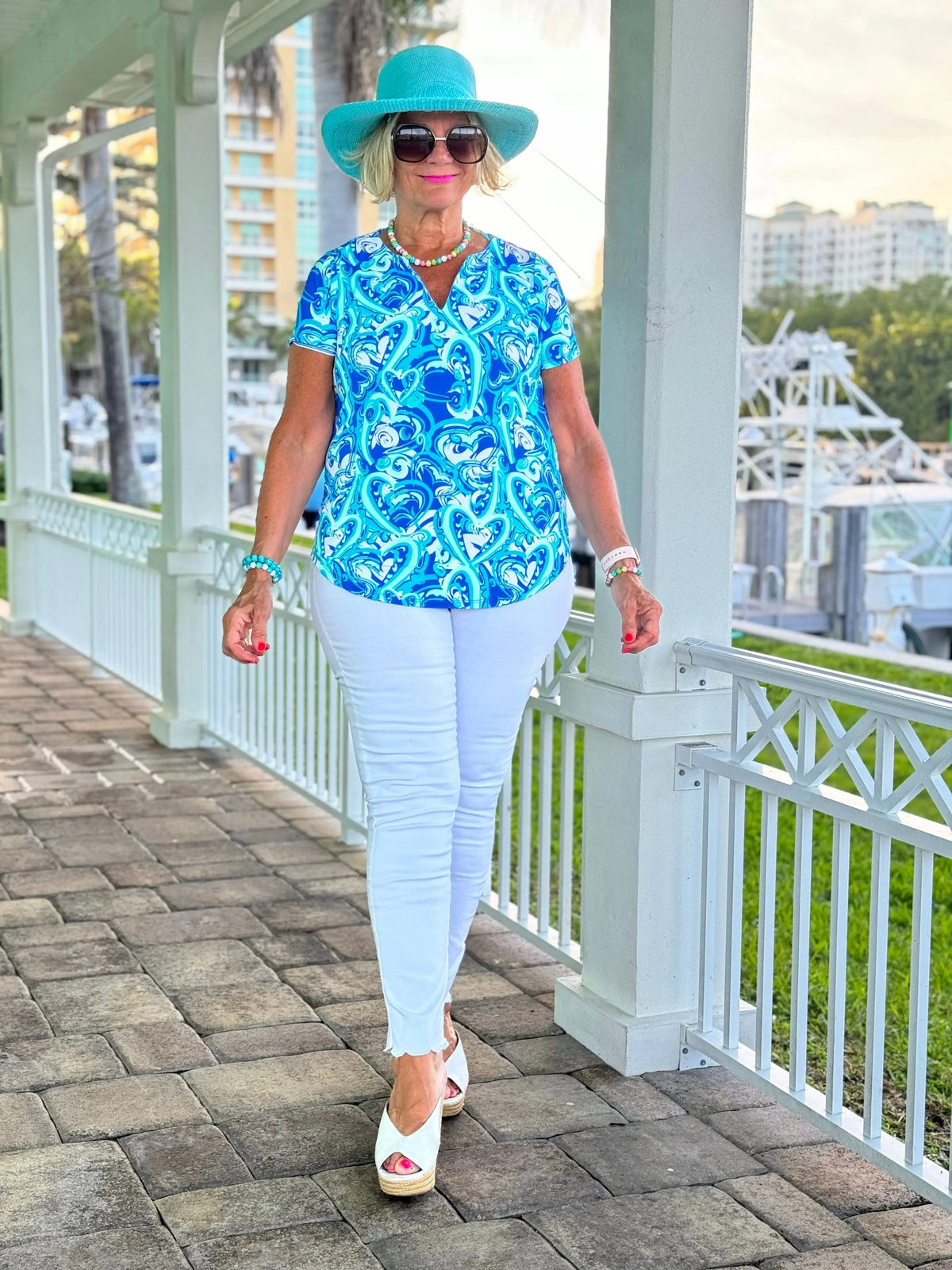 BLUE DREAMING SHORT SLEEVE TOP