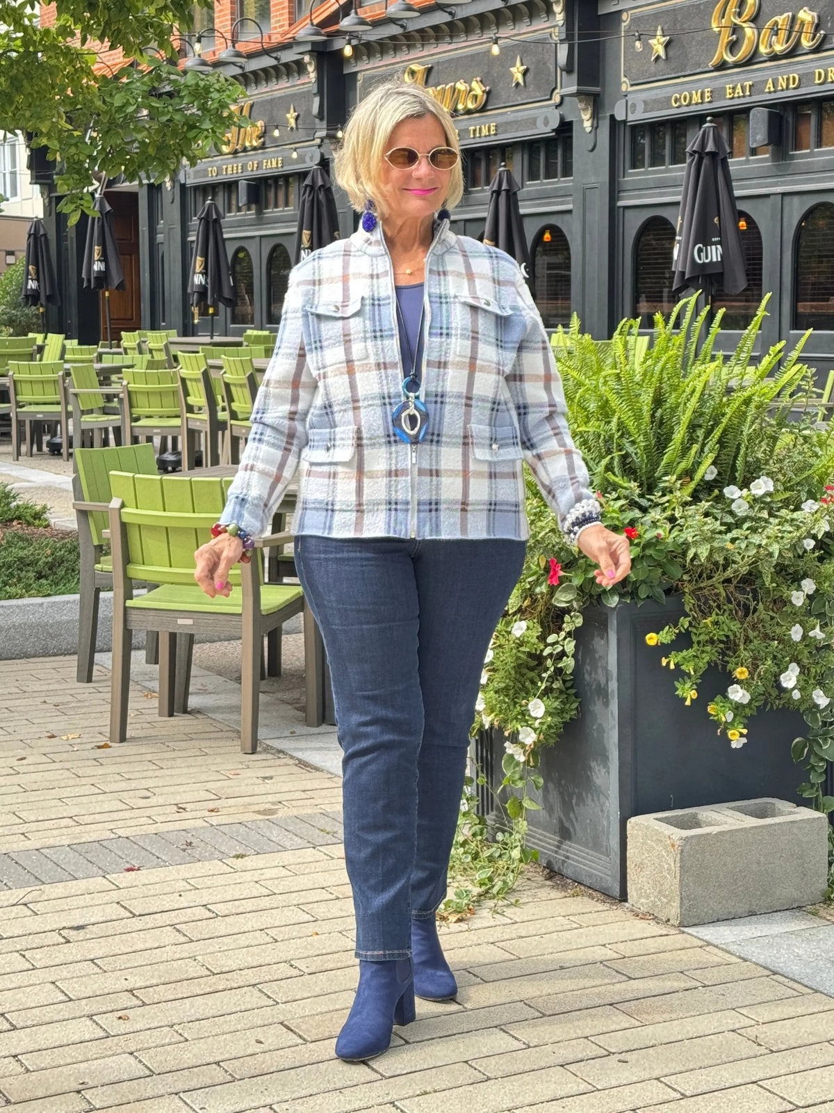 Cozy Plaid Full zipper jacket