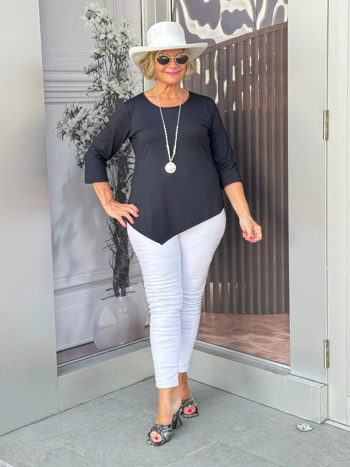 BLACK ASYMMETRIC TOP
