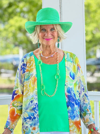 LULU B COASTAL GREEN SPANK TANK