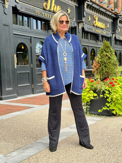 LULU-B SHADES OF BLUE ASYMMETRIC TOP