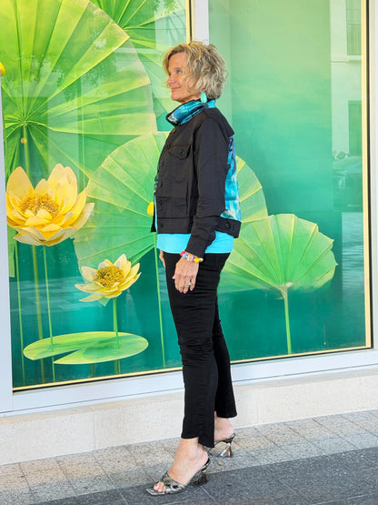 AQUA MARINE LINEN DESIGNER JACKET