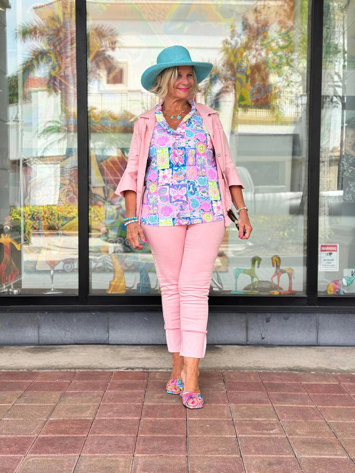 Ethyl Easy Breeze Pink Crop Pant - Gravity