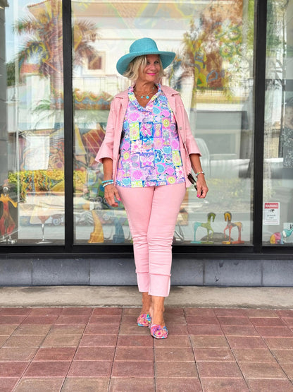 Ethyl Easy Breeze Pink Crop Pant - Gravity