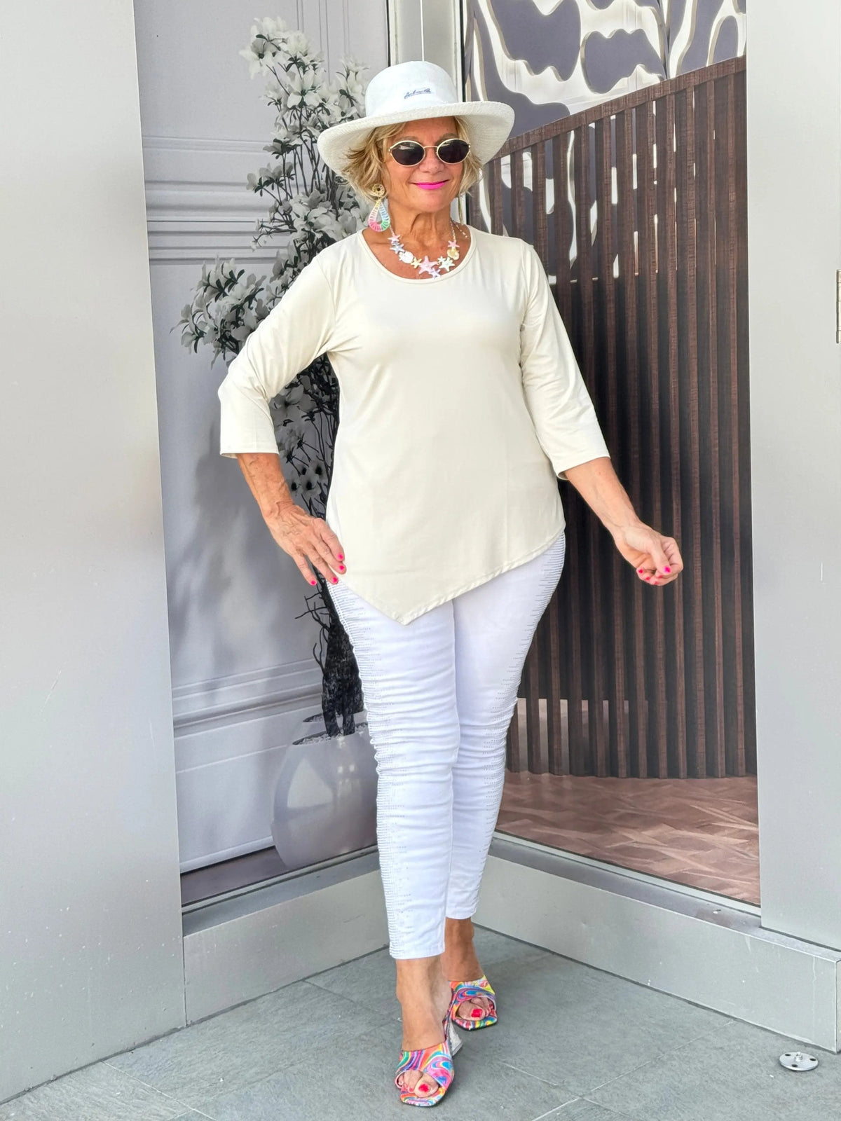 LULU-B STONE ASYMMETRIC TOP