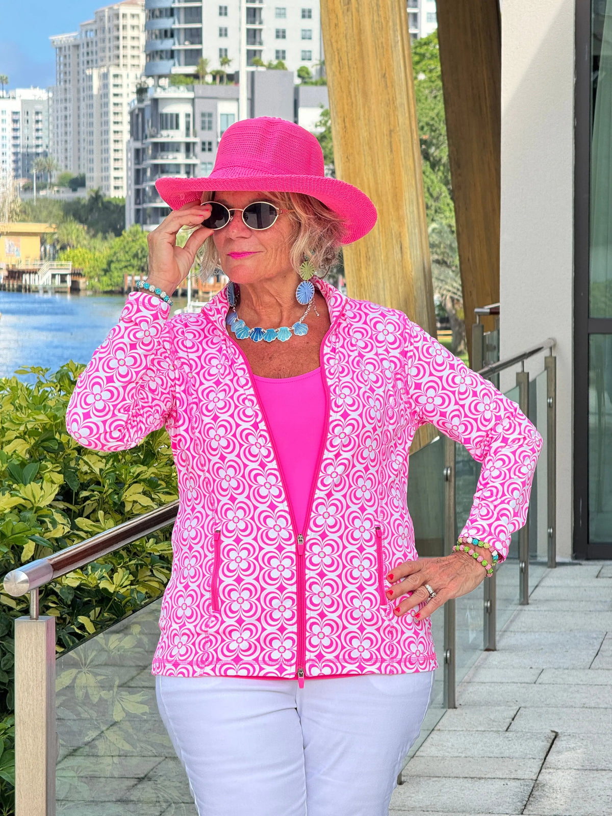 LULU B TROPIC PETALS FULL ZIPPER JACKET
