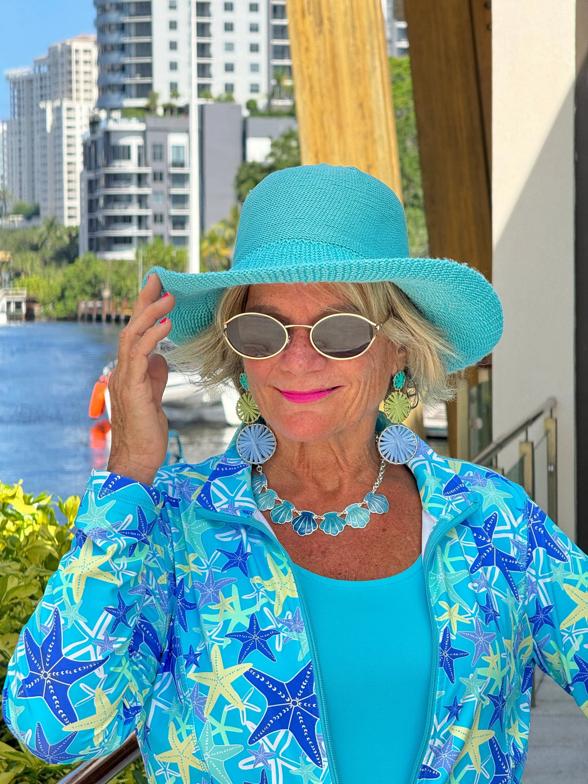 LULU B STARFISH SPLASH FULL ZIPPER JACKET