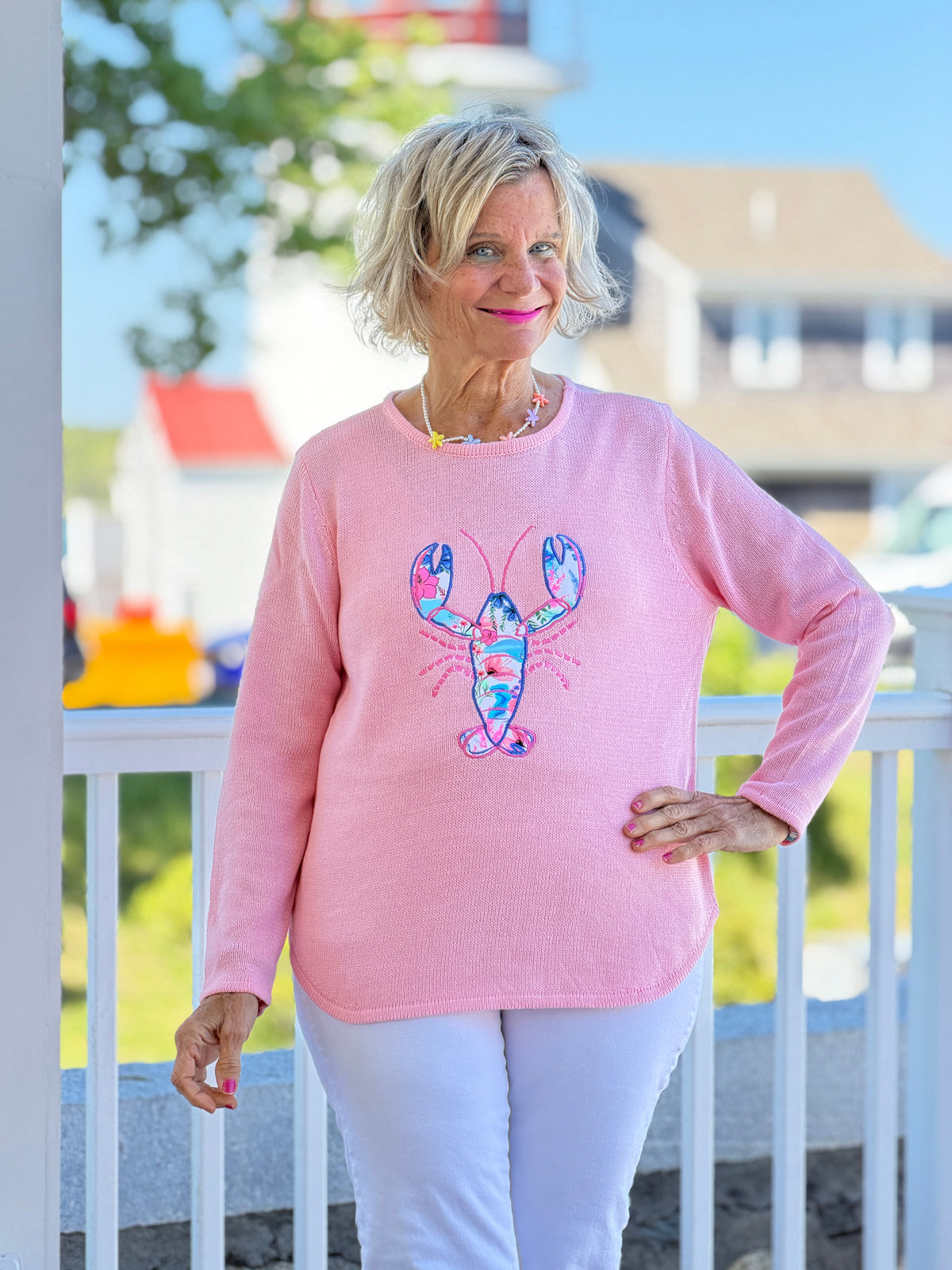 BEACH CLUB PINK LOBSTER SWEATER