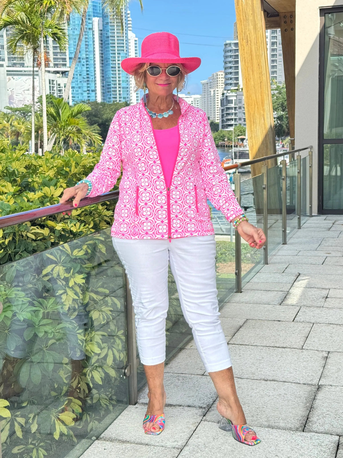 LULU B TROPIC PETALS FULL ZIPPER JACKET