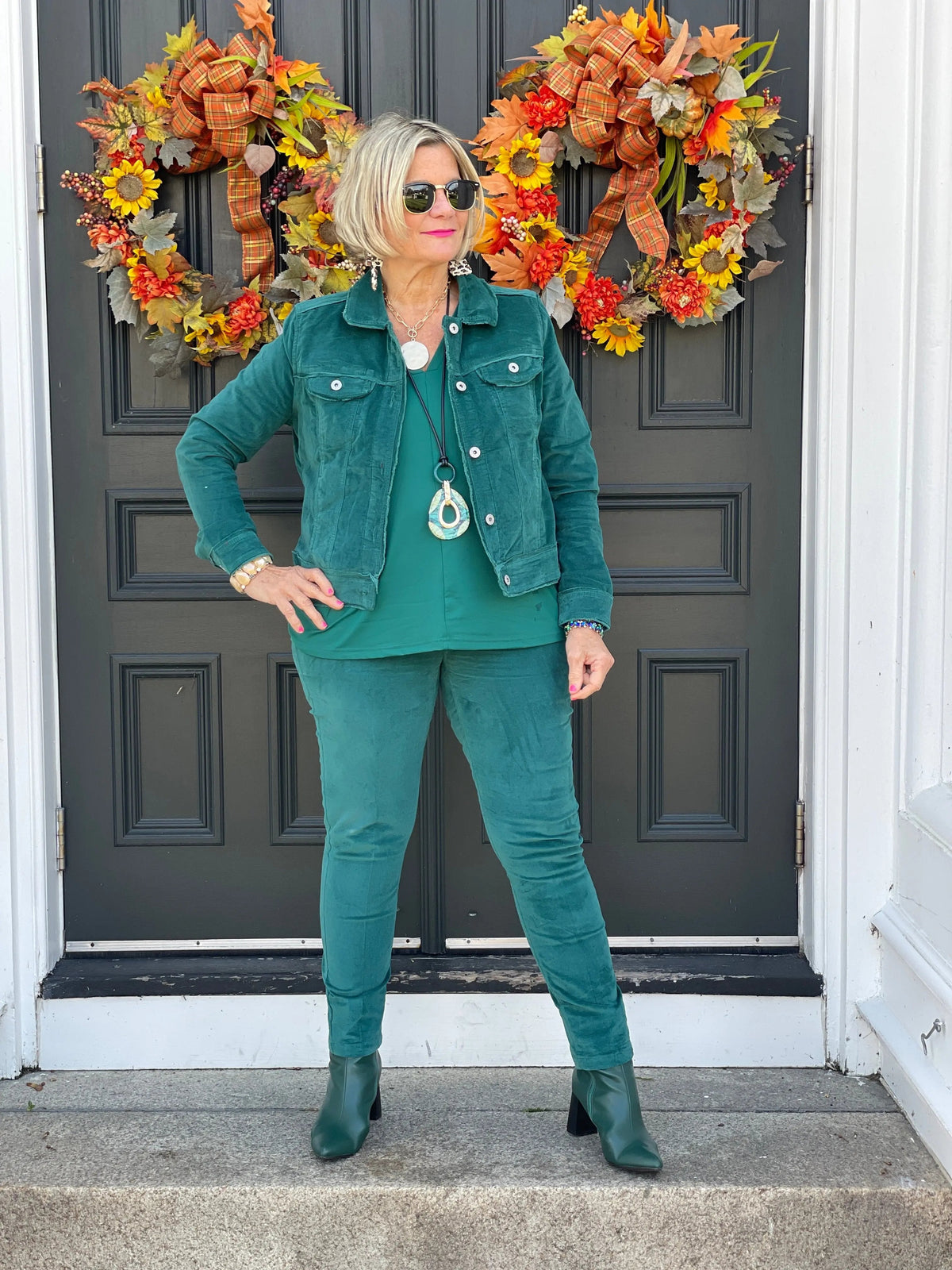 LULU-B EMERALD  VELOUR PANTS