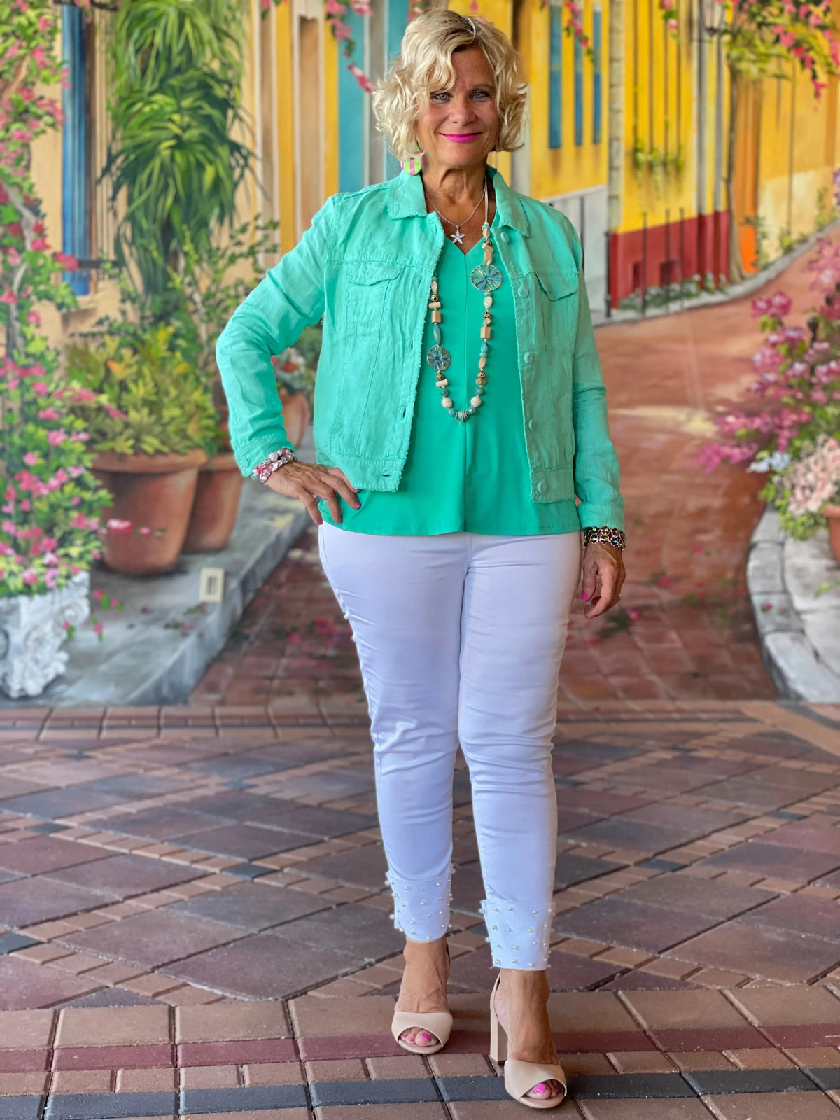 LULU B MINT LINEN JACKET