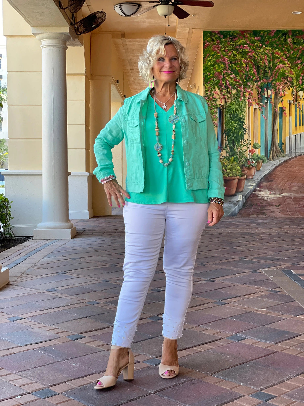 LULU B MINT LINEN JACKET