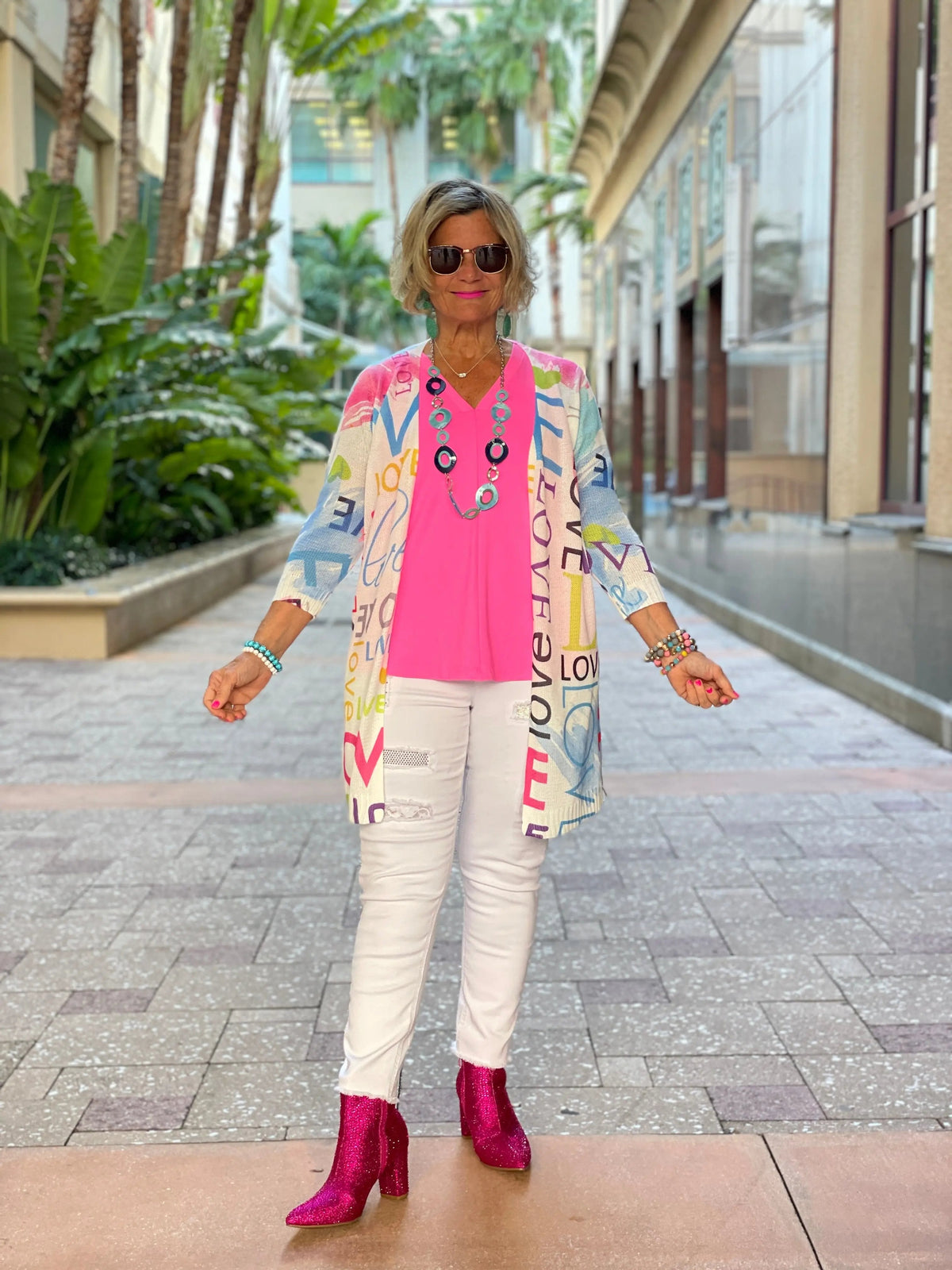 HOT PINK TAILORED V
