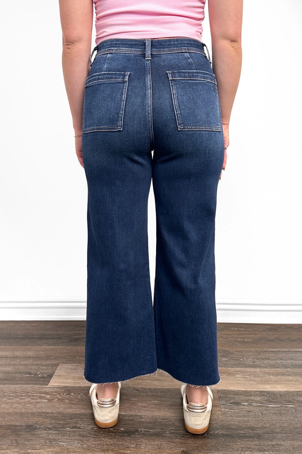 The Raya High-Rise Tummy Control Raw Hem Wide Leg Jeans