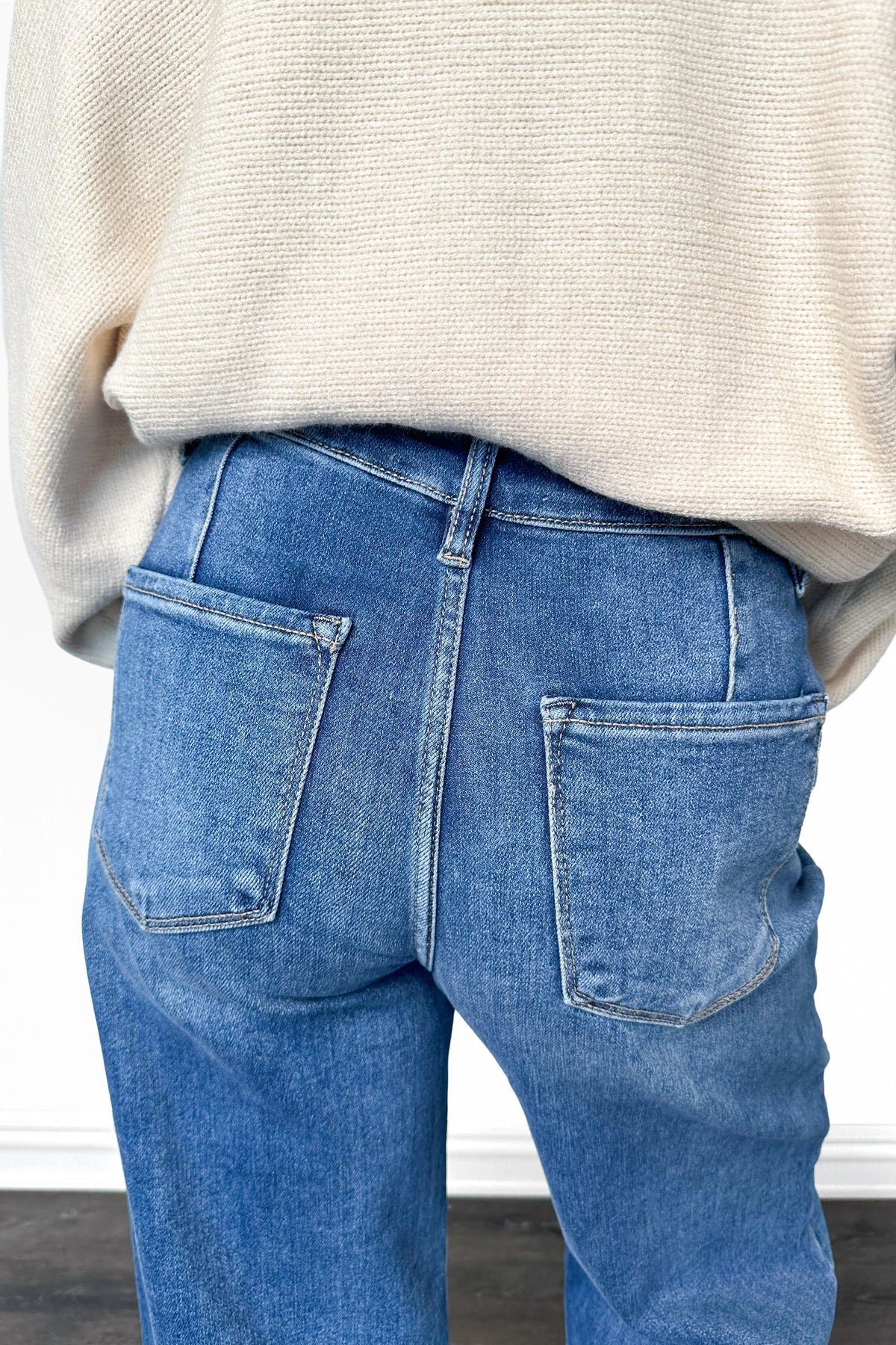 The Kelsey High-Rise Pleated Relaxed Wide Leg Denim