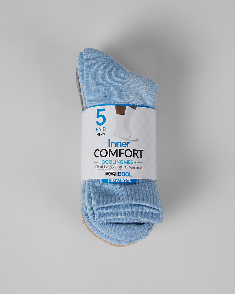 MEN'S 5-PACK COOL COMFORT CREW SOCKS