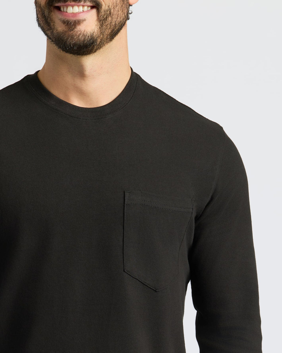 Black & White Heavyweight Long Sleeve Pocket Crew 4-Pack
