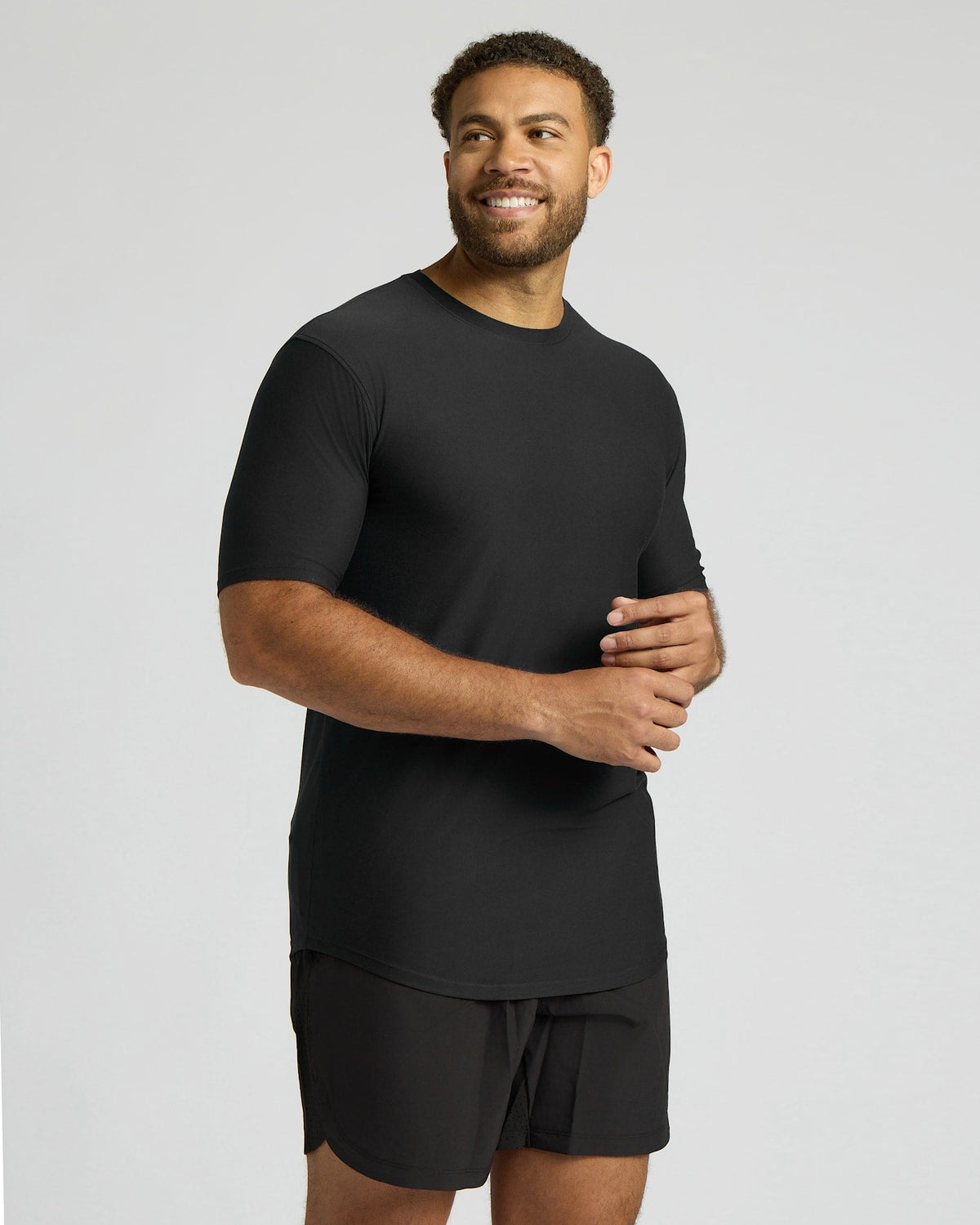 All Black Tall Active Curved Hem Crew 6-Pack
