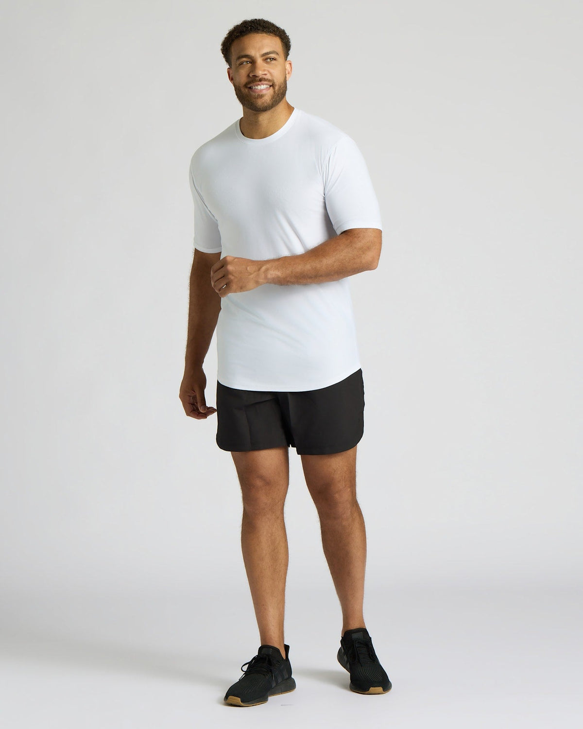 All White Tall Active Curved Hem Crew 6-Pack