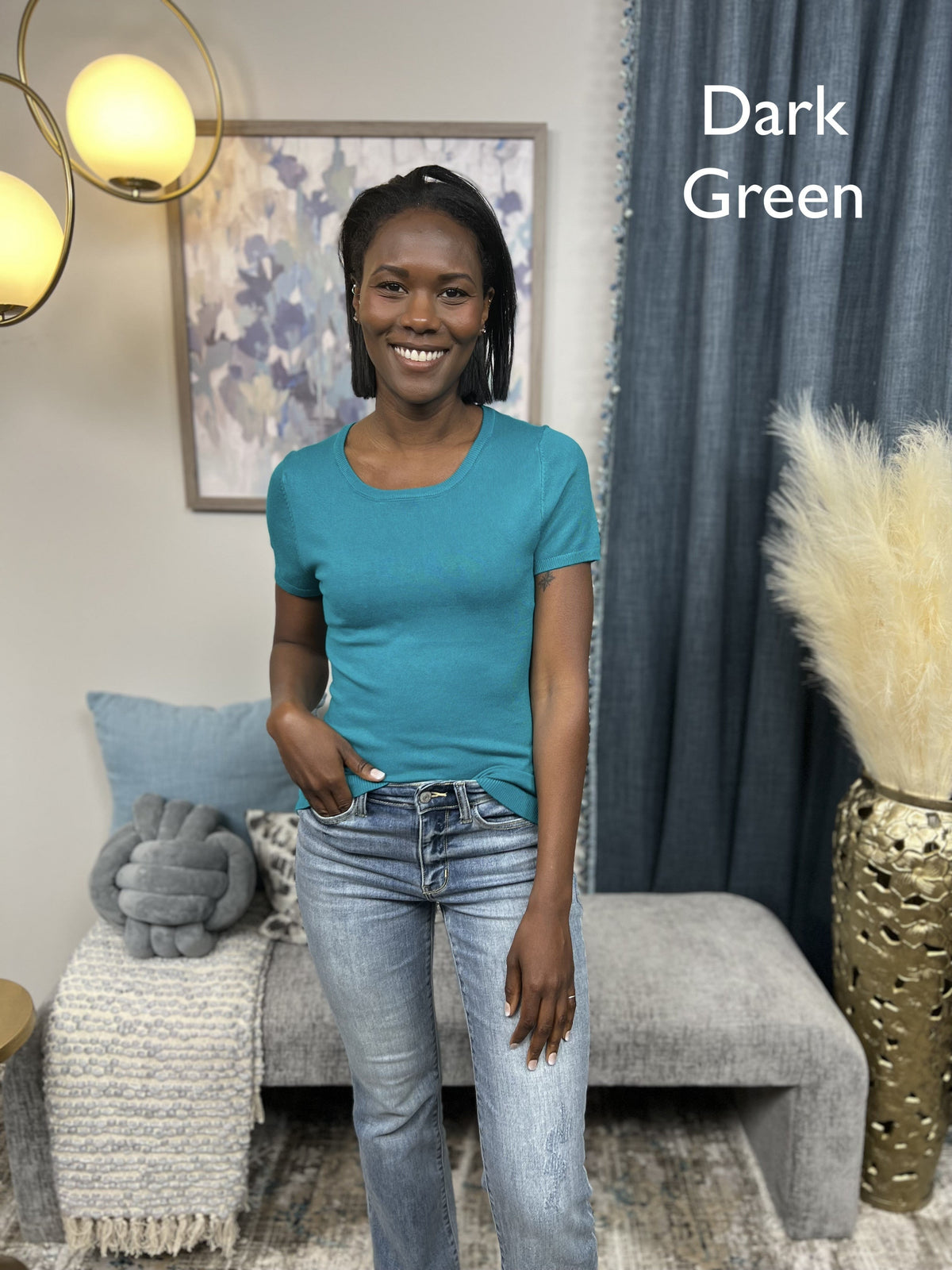 Pay It Forward Women's Soft Knit Short Sleeve Sweater Top