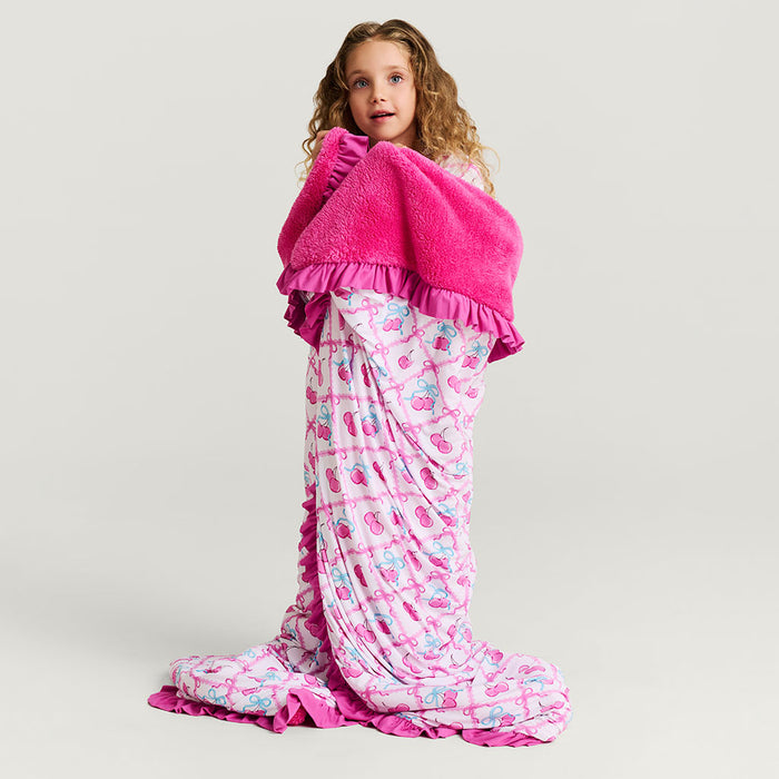 Amarena Ruffled Luxe Plush Patoo® Blanket