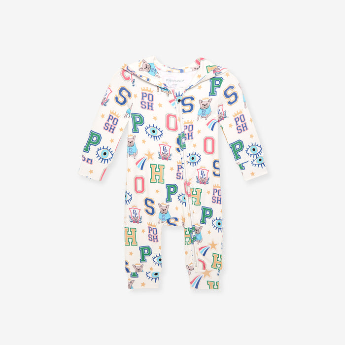 Brooke French Terry Zippered Hooded Romper