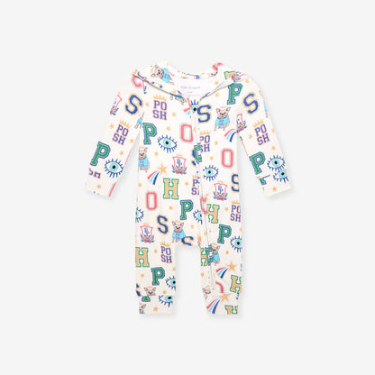 Brooke French Terry Zippered Hooded Romper