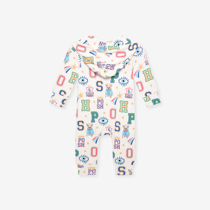 Brooke French Terry Zippered Hooded Romper