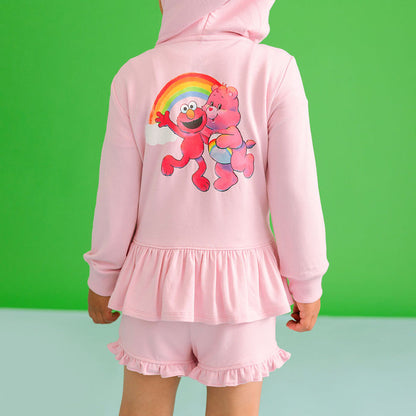 Care Bears™ Cheer Friends French Terry Ruffled Zippered Graphic Hoodie
