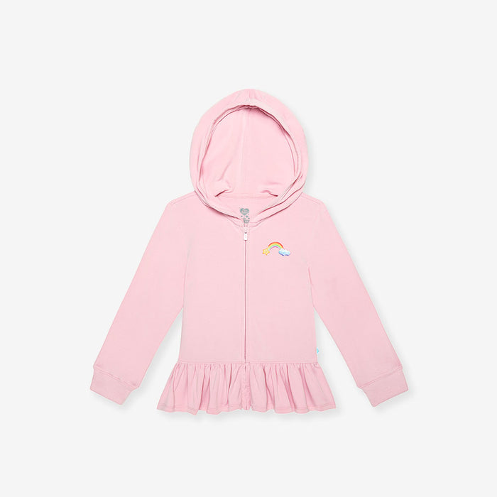 Care Bears™ Cheer Friends French Terry Ruffled Zippered Graphic Hoodie