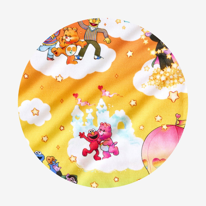 Sesame Street and Care Bear print circle swatch
