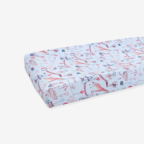 Circus printed pad cover on a white background.
