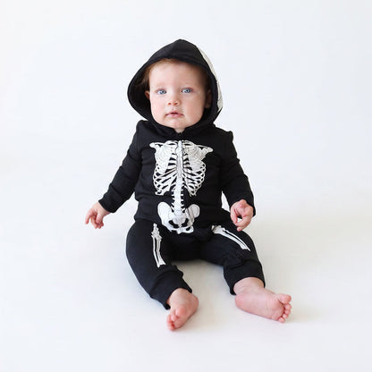 Classic Skelly Fleece Hooded Romper