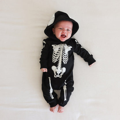 Classic Skelly Fleece Hooded Romper