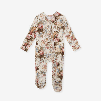 Dauphine Footie Ruffled Zippered One Piece