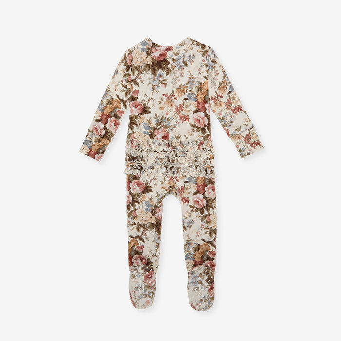 Dauphine Footie Ruffled Zippered One Piece