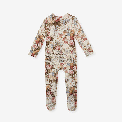 Dauphine Footie Ruffled Zippered One Piece