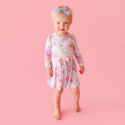 Dominique Bow Twirl Bodysuit Dress