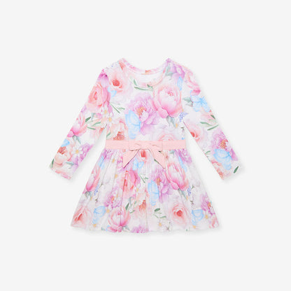 Dominique Bow Twirl Bodysuit Dress