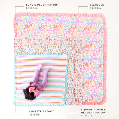 LUXE & PLUSH PATOO™ 60x60 in.
SWADDLE 44x44 in.
LUXETTE PATOO™ 35x35 in.
SQUARE PLUSH & REGULAR PATOO™ 40x40 in.