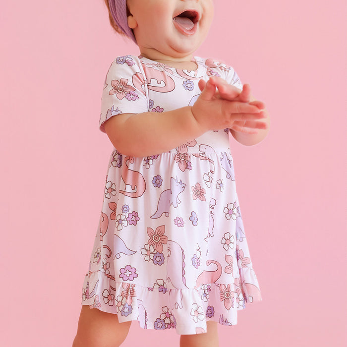 Erica Ruffled Twirl Bodysuit Dress