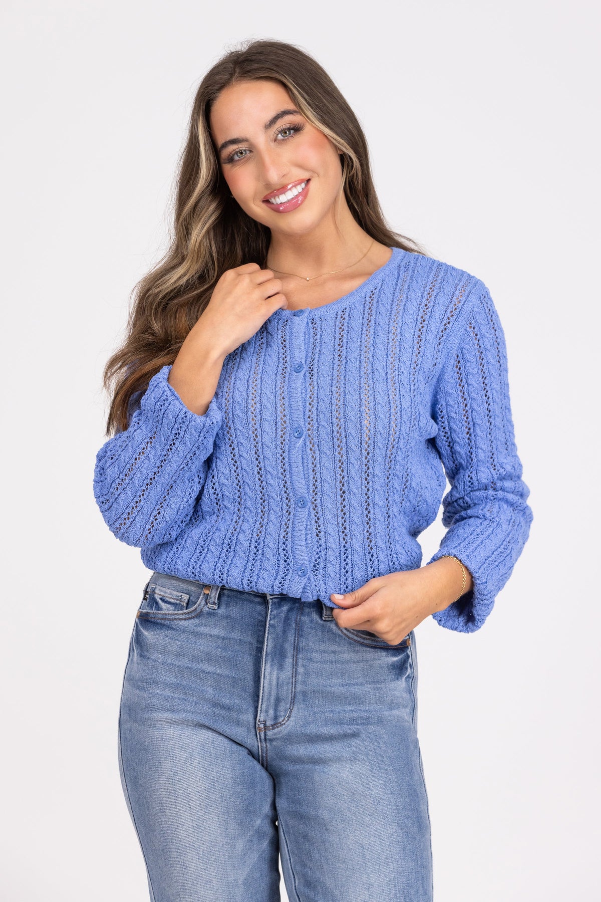Lightweight Women's Button Down Sweater Cardigan