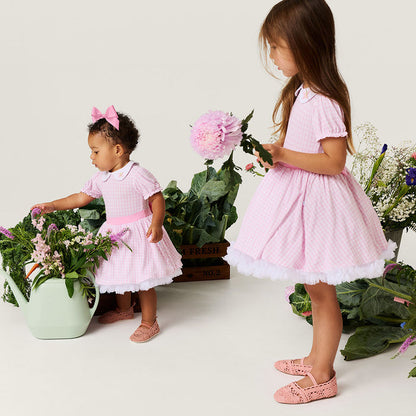 Garden Gingham Pink Petticoat Dress