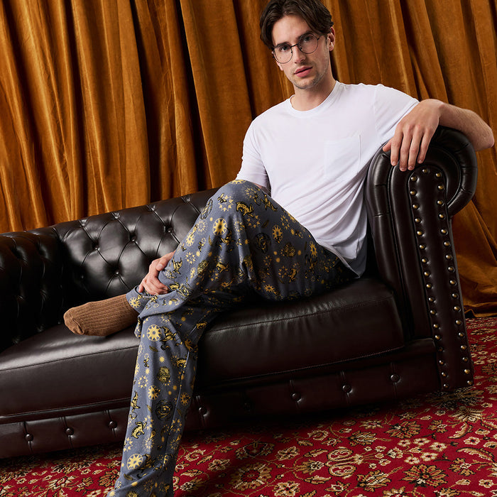 Hufflepuff House Men's French Terry Relaxed Pants
