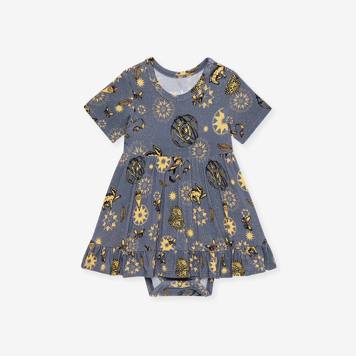 Hufflepuff House Ruffled Twirl Bodysuit Dress