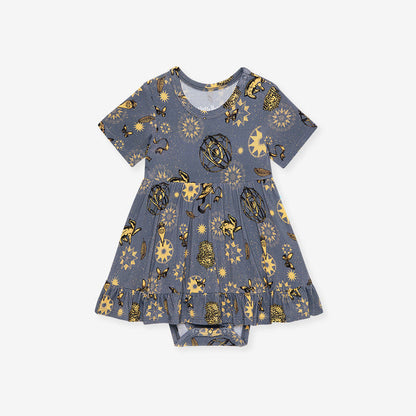 Hufflepuff House Ruffled Twirl Bodysuit Dress
