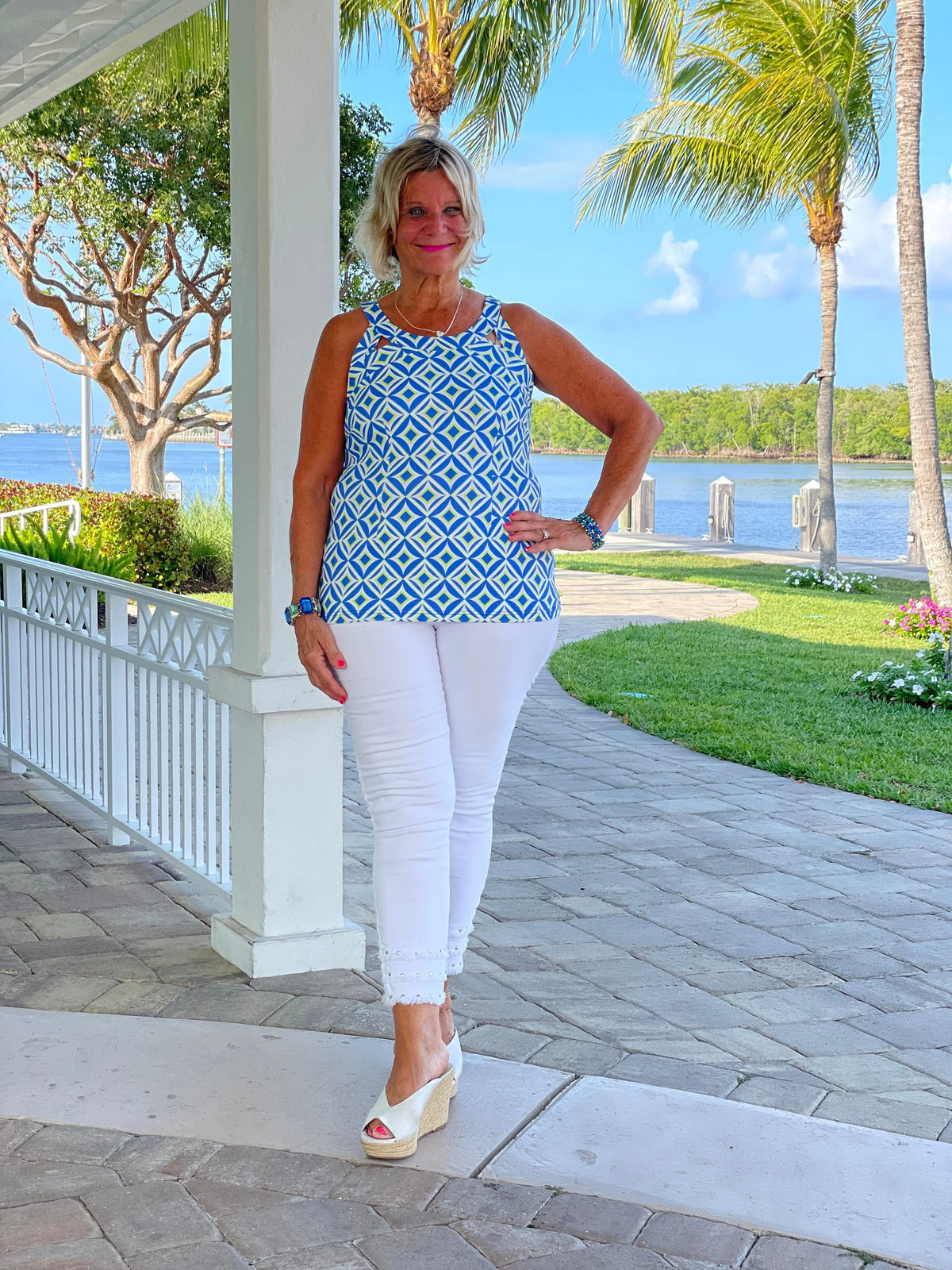 AQUA DIAMONDS HALTER TOP