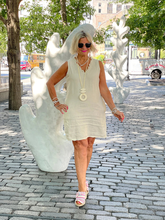 LULU-B STONE LINEN DRESS