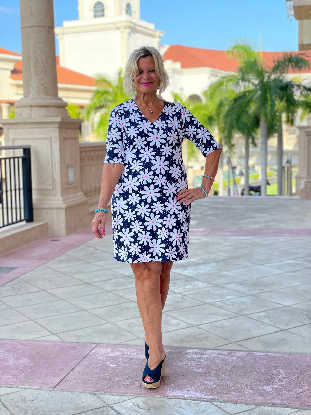 DASIY DAY ELBOW SLEEVE DRESS